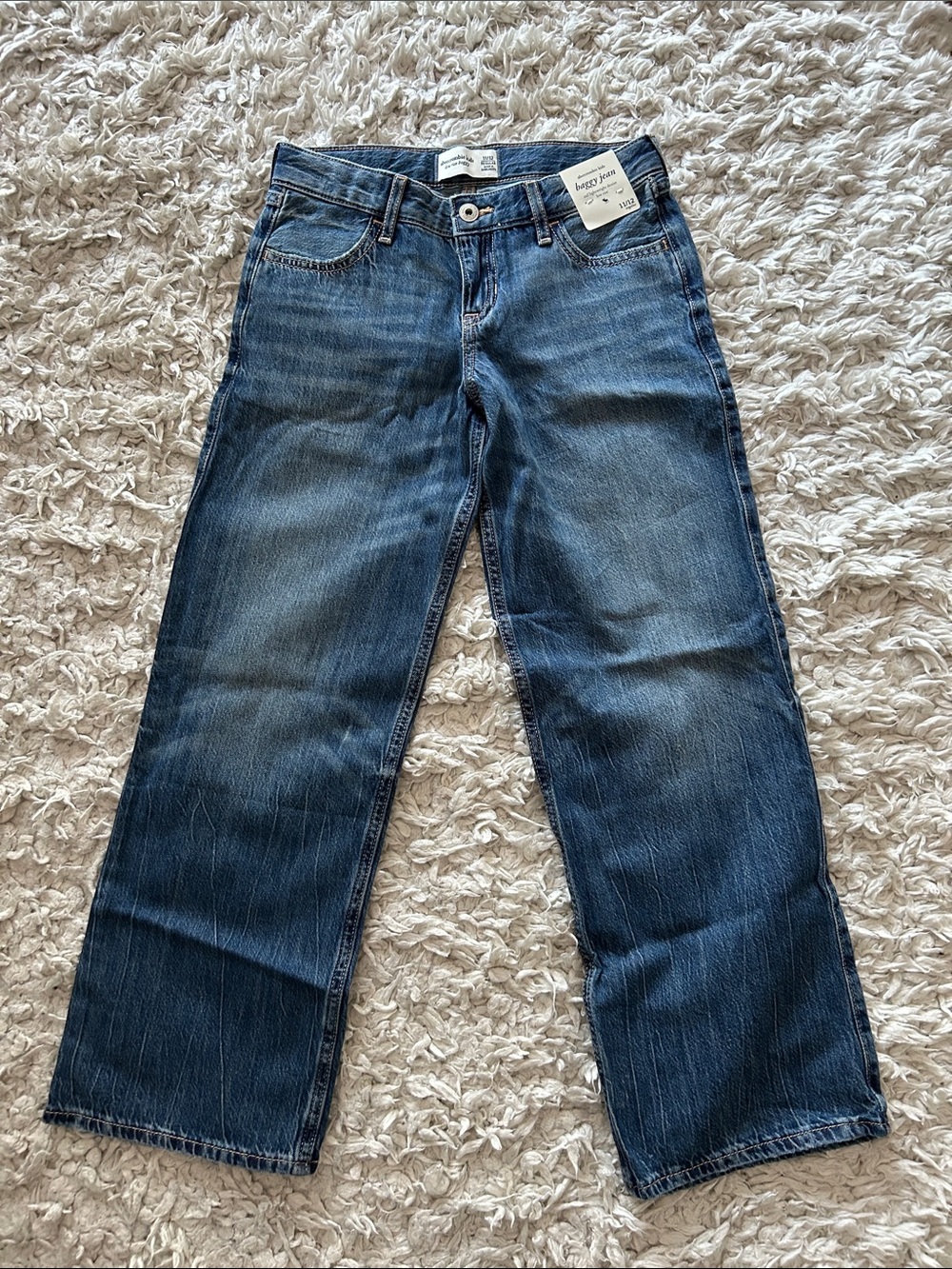 Abercrombie Kids Girls Blue Jeans Size 11/12 w/Tags  - Baggy Jean